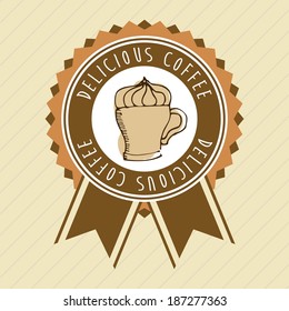 Coffee design  over beige background, vector illustration