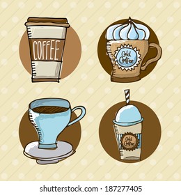 Coffee design  over beige background, vector illustration