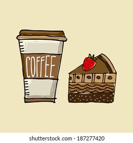 Coffee design  over beige background, vector illustration