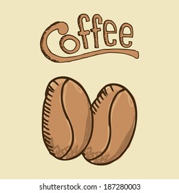 Coffee design  over beige background, vector illustration