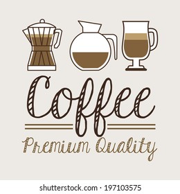 Coffee design over beige background, vector illustration