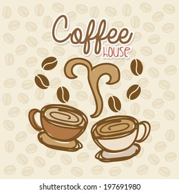 Coffee design over beige background, vector illustration
