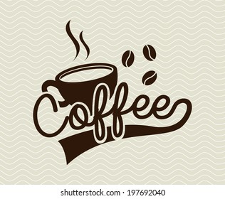 Coffee design over beige background, vector illustration