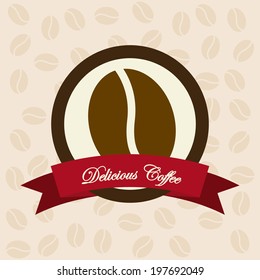 Coffee design over beige background, vector illustration