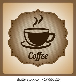 Coffee design over beige background, vector illustration