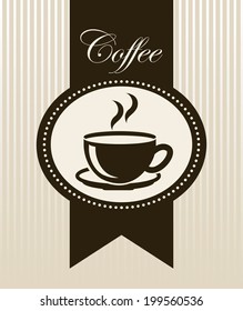 Coffee design over beige background, vector illustration