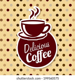 Coffee design over beige background, vector illustration
