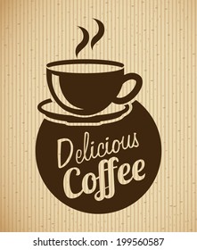 Coffee design over beige background, vector illustration