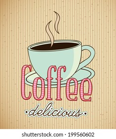 Coffee design over beige background, vector illustration
