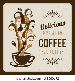 Coffee design over beige background, vector illustration