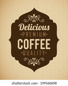 Coffee Design Over Beige Background, Vector Illustration