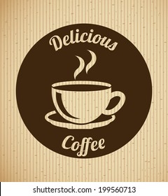 Coffee design over beige background, vector illustration