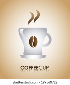 Coffee design over beige background, vector illustration