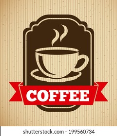 Coffee design over beige background, vector illustration