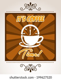 Coffee design over beige background, vector illustration