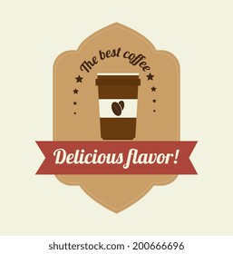 Coffee design over beige background, vector illustration