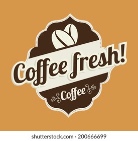 Coffee design over beige background, vector illustration