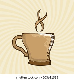 Coffee design over beige background, vector illustration
