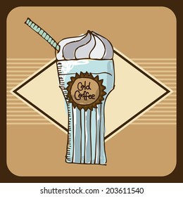 Coffee design over beige background, vector illustration