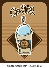 Coffee design over beige background, vector illustration