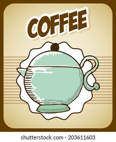 Coffee design over beige background, vector illustration