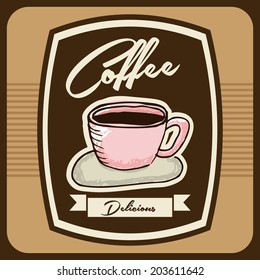 Coffee design over beige background, vector illustration