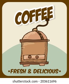 Coffee design over beige background, vector illustration