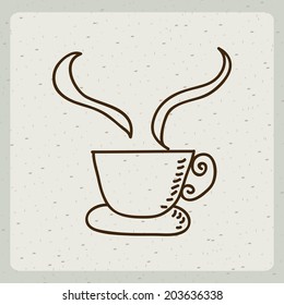 Coffee design over beige background, vector illustration
