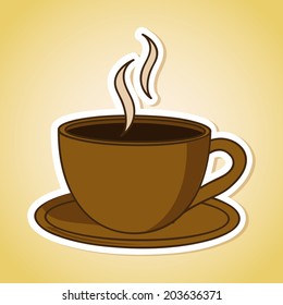Coffee design over beige background, vector illustration