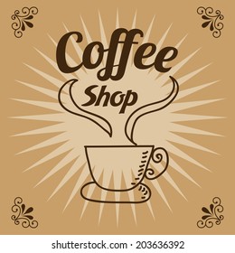 Coffee design over beige background, vector illustration