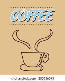 Coffee design over beige background, vector illustration