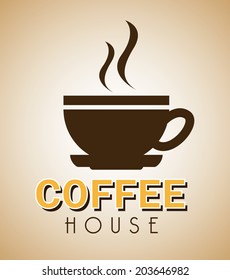 Coffee design over beige background, vector illustration