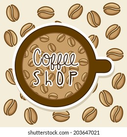 Coffee design over beige background, vector illustration