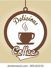 Coffee design over beige background, vector illustration