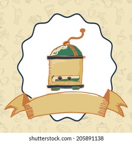 coffee design over beige background vector illustration