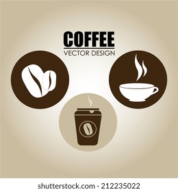 Coffee design over beige background, vector illustration