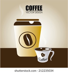 Coffee design over beige background, vector illustration