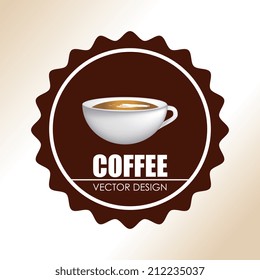 Coffee design over beige background, vector illustration