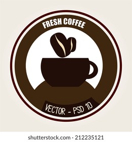 Coffee design over beige background, vector illustration