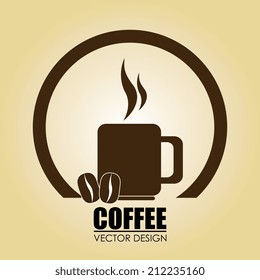 Coffee design over beige background, vector illustration