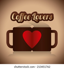 coffee design over beige background vector illustration