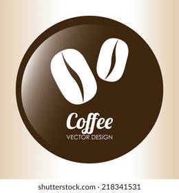 Coffee design over beige background, vector illustration
