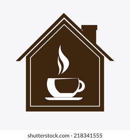 Coffee design over beige background, vector illustration