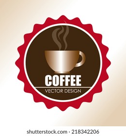 Coffee design over beige background, vector illustration