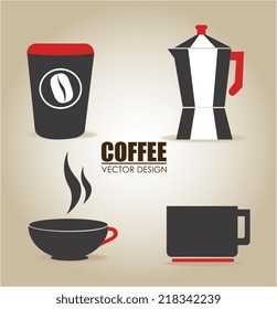 Coffee design over beige background, vector illustration