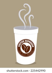 Coffee design over beige background, vector illustration