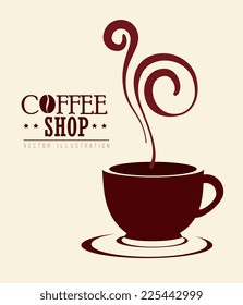 Coffee design over beige background, vector illustration