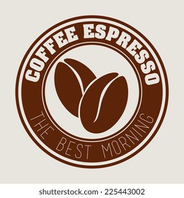 Coffee design over beige background, vector illustration