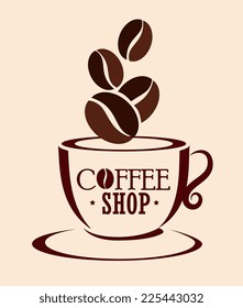 Coffee design over beige background, vector illustration