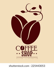 Coffee design over beige background, vector illustration